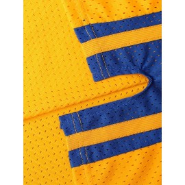 Men's #42 Yellow Basketball Jersey - Breathable Embroidered Polyester, Round Neck, S-3XL, Perfect for Team Sports, Casual Wear, and Outdoor Activities, Team Sports Clothing | Bold Number Design | Embroidered Detailing