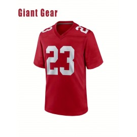 Men's American Football Jersey #23 Red V-Neck Embroidered Breathable Polyester Sportswear - Loose Fit for Streetwear, Team Sports, Beach & Outdoor Activities (S-3XL), Outdoor Activewear | Sporty Streetwear | Relaxed Fit