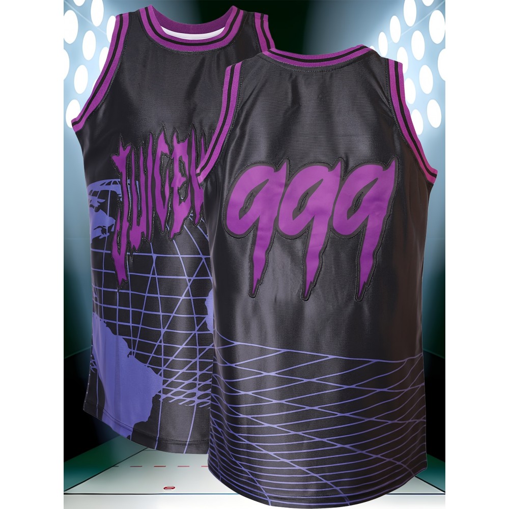 Men'S Basketball Shirt # 999 Black Basketball Sports Shirt For Spring, Summer, And Autumn, Size S-XXXL