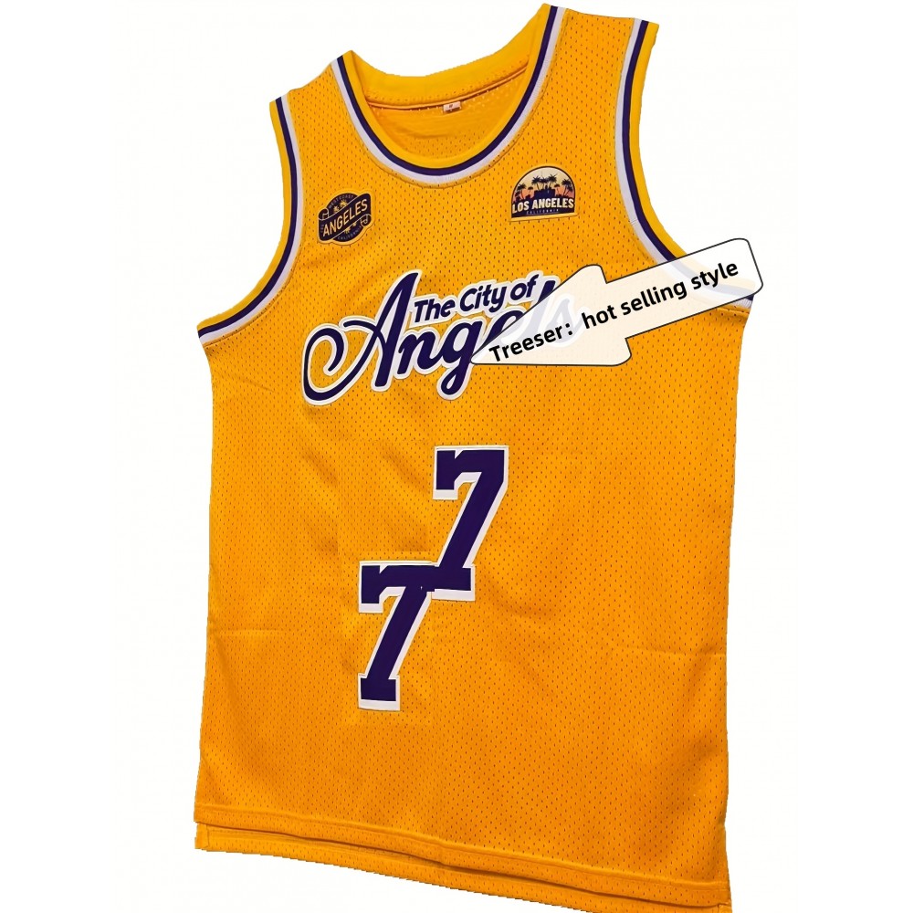 Yellow Basketball Sportswear, Men'S High-quality Sleeveless Top, Preferred For Summer Game Training, Fan Gift Hot Selling Style