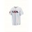 1pc Men'S Classic American Baseball Jersey Shirt - V-Neck, Short Sleeve, Embroidered USA Flag, Breathable Polyester, Lightweight, Moisture-Wicking, Ergonomic Design for Sports, Casual & Team Events