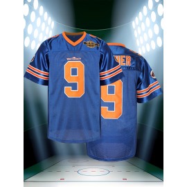 [Everyday Comfort] Men's #9 Blue American Football Jersey, V-Neck,, Polyester, Sizes S-XXXL - Ideal for Team Sports, Casual Wear & Training