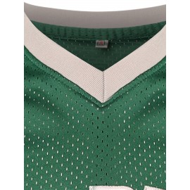 Men's #11 Green Basketball Jersey, V-Neck Sleeveless Sports Uniform, Polyester, Machine Washable, Ideal for Training & Team Activities, Sizes S-XXXL