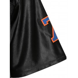 Men'S American Football Uniform # 7 Black Embroidered Polyester Sports Shirt