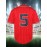 Men's White Embroidered #5 Baseball Jersey, Loose-Fit Polyester Shirt for Spring, Summer, and Autumn, Sizes S-XXXL