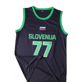 Men'S Basketball Shirt # 77 Navy Blue Basketball Sports Shirt