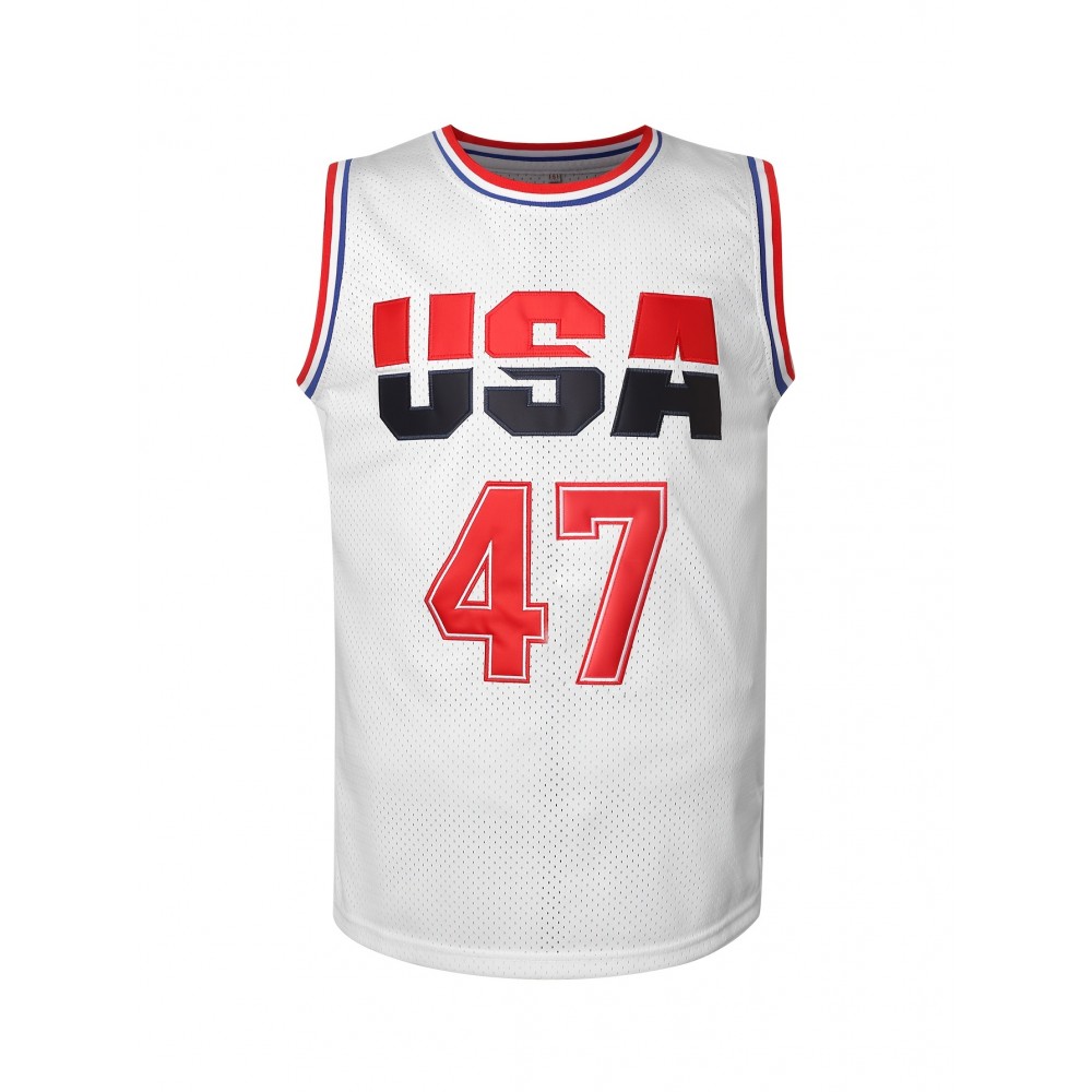 Trump 47 USA Patriotic Basketball Jersey for Men - Moisture-Wicking Breathable Sleeveless Top with USA 47 Design, Loose Fit S-3XL, All-Season Training & Streetwear, Basketball Accessories