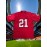 Men'S Rugby Shirt # 21 Red Embroidered Rugby Shirt Loose Fit Polyester Knitted - Perfect For Casual And Sportswear Machine Washable - Sizes From S To XXXL