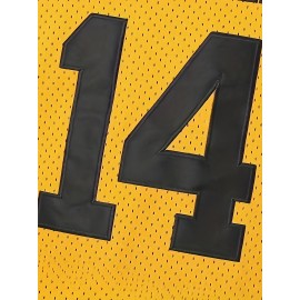 Men'S Basketball Shirt # 14 Yellow Sportswear For Spring, Summer, And Autumn, Size S-XXXL