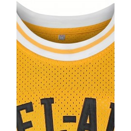 Men'S Basketball Shirt # 14 Yellow Sportswear For Spring, Summer, And Autumn, Size S-XXXL