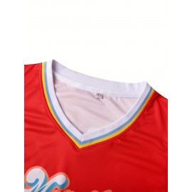 Men's #12 Red Basketball Jersey - Vibrant Orange & Blue Design, Breathable Polyester Mesh for Training, Competition, and Team Sports, Sizes S-XXXL