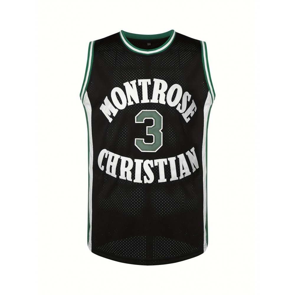 Men'S #3 Vintage Basketball Jersey Throwback Jersey GREEN/BLACK