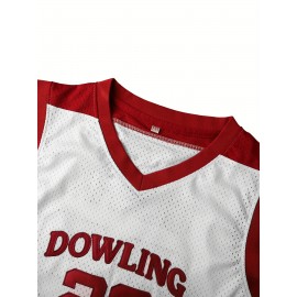 Men's Vintage High School Basketball Jersey #22 - White Sleeveless Moisture-Wicking Breathable Loose Fit Dowling Catholic Design for Sports, Casual & Parties, Casual Wear | Retro Sports Style | Sleeveless Design