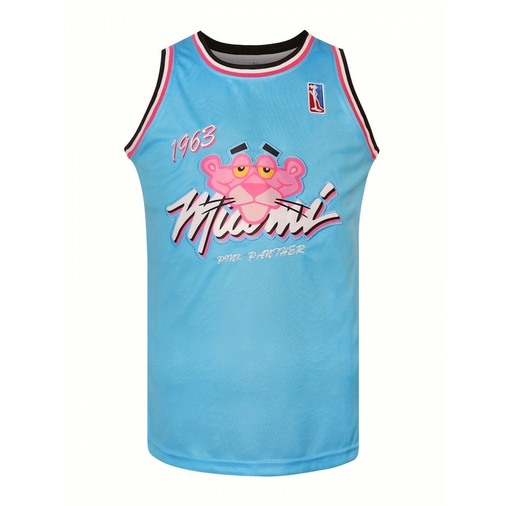 Pink Panther 1963 Miami Bule Basketball Jersey