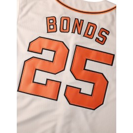 Men's Vintage Baseball Jersey #25 - San Francisco V-Neck, Moisture-Wicking Breathable Polyester, Loose Fit Short Sleeve for Sports, Casual & Parties (/Orange/Black), Sports Apparel, Detailing