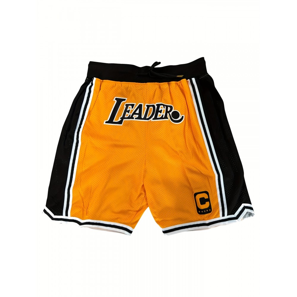 Men's Breathable Quick-Dry Basketball Shorts with Drawstring & 