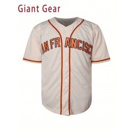 Men'S # 25 Beige Baseball Jersey - Breathable Embroidered Polyester Fiber Loose Fit V-neck And Button Closure Perfect For Team Sports, Casual Outings, And Training. Size S-3XL Is Perfect For Christmas
