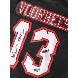 Men's #13 Black Embroidered Ice Hockey Sweater - Breathable Polyester, V-Neck Captain's Jersey with Classic Red & White Stripes, Ideal for Training, Competitions & Casual Wear in Spring, Summer, Fall, Hockey Jersey