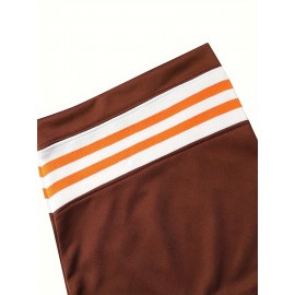 Men's #15 Brown American Football Jersey - V-Neck,, Polyester, Ideal for Training & Team Sports, Sizes S-XXXL, Team Jersey|Vneck Sports Top| Detailing