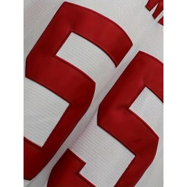 Men's Baseball Jersey # 55 White Baseball Jersey Suitable for Training, Beach Games, Vacations, Casual Wear, Breathable V-neck Embroidered Polyester Loose Micro Elastic Fabric Size S-3XL