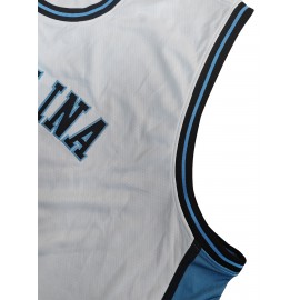 Youngsters' Breathable Basketball Jersey Vest - White & Blue Polyester Sports Vest with 