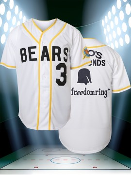 Youth Baseball Jersey #3 - White & Yellow Varsity Style, 