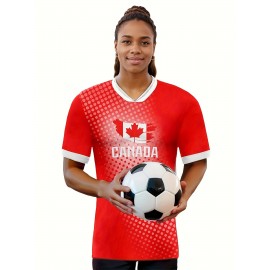 Professional Sports Fabric Women's Creative Pattern Print North America Home Soccer Jersey T-shirt, As Gifts For Sports Fans