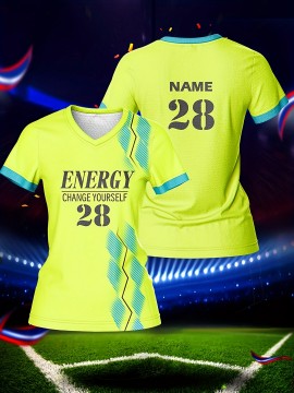 [Everyday Comfort] Customizable Women's V-Neck Football Jersey - Personalized Name & Number, Breathable, Quick-Drying Polyester Sports Top for Team Training, Fitness & Casual Wear, Sports Training Top|Vibrant Teamwear|Quickdrying Material