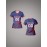 Customizable Women's V-Neck Football Jersey - Personalized Name & Number, Breathable Polyester, Quick-Dry Sports Top for Team Training, Casual Wear, and Fitness - Blue with Red & White Accents, Sports Training Top | Athletic Clothing | Smooth Fabric